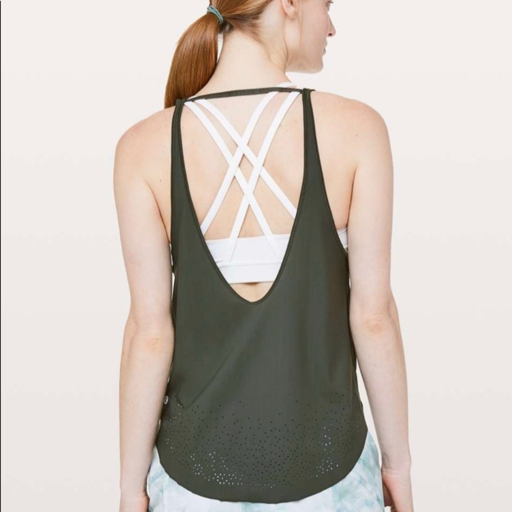 Lululemon Set Free Run Tank Camo Green 4 - image 1